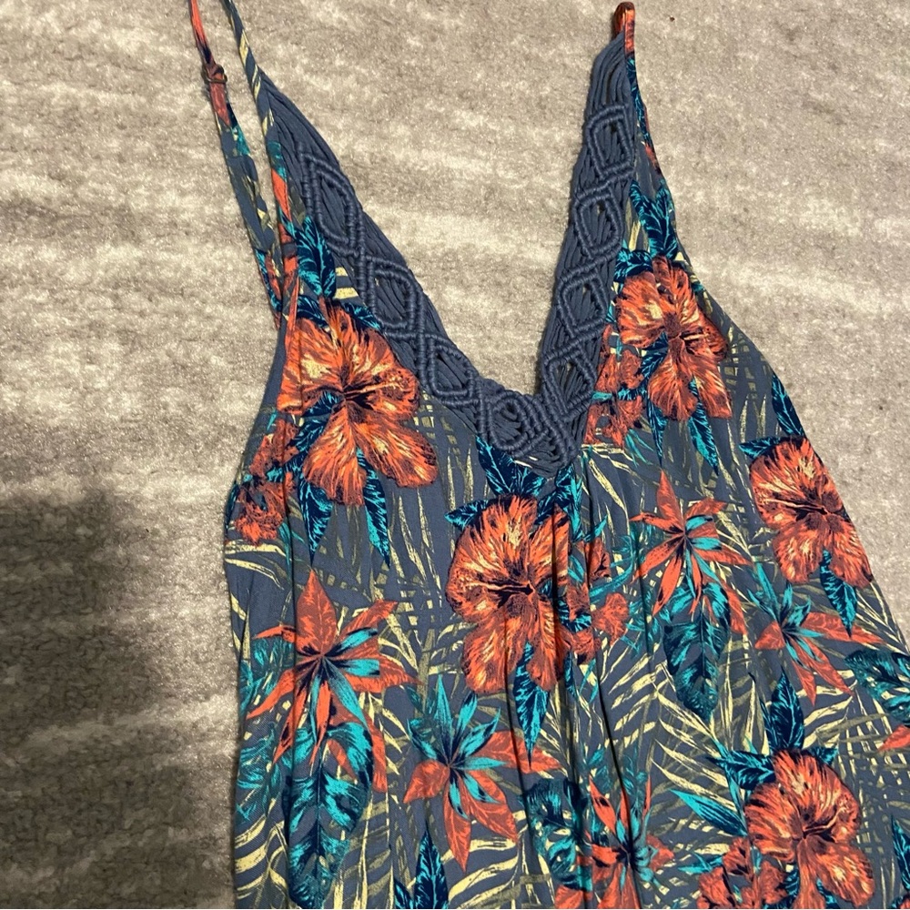 Roxy Blue and Orange Floral Maxi Dress - Picture 3 of 9